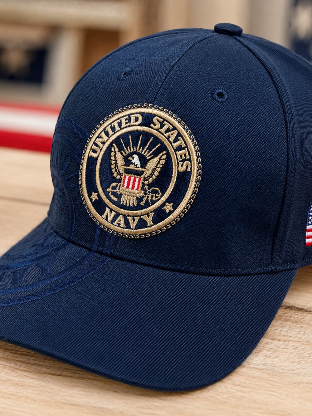 US Navy Eagle Embroidered Adjustable Baseball Cap Military Veteran USA Hat